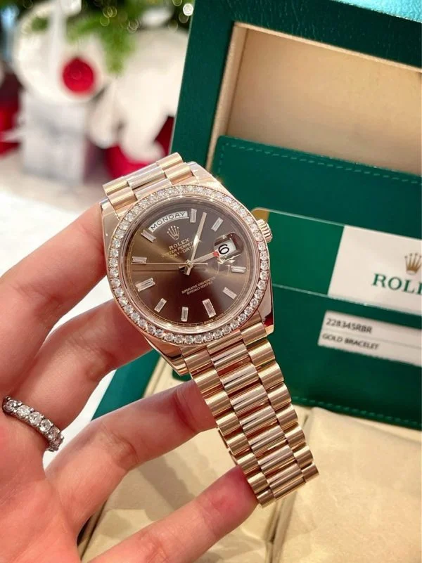Rolex Day-Date 40mm Rose Gold 228345RBR-0006 Chocolate