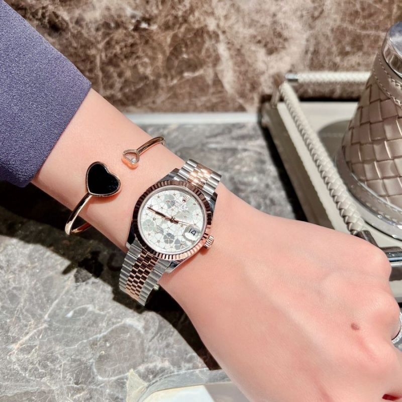 đồng hồ Rolex Datejust v&agrave;ng hồng 31mm Stainless Steel and Rose Gold Floral Dial 278271-0032 New