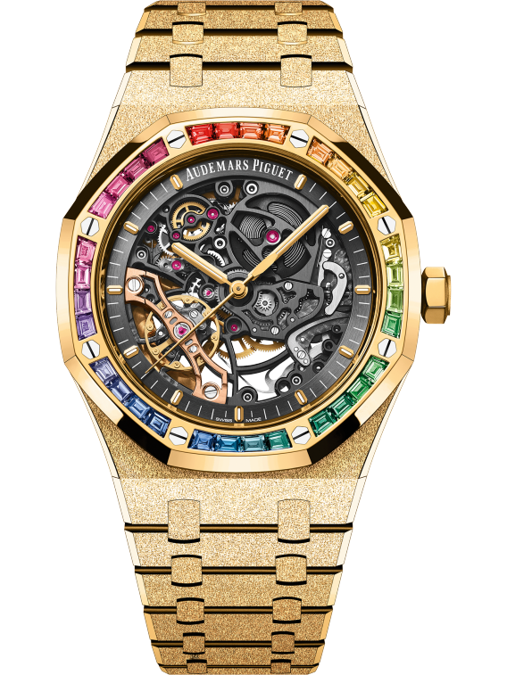 Royal Oak Frosted Gold Double Balance Wheel Openworked