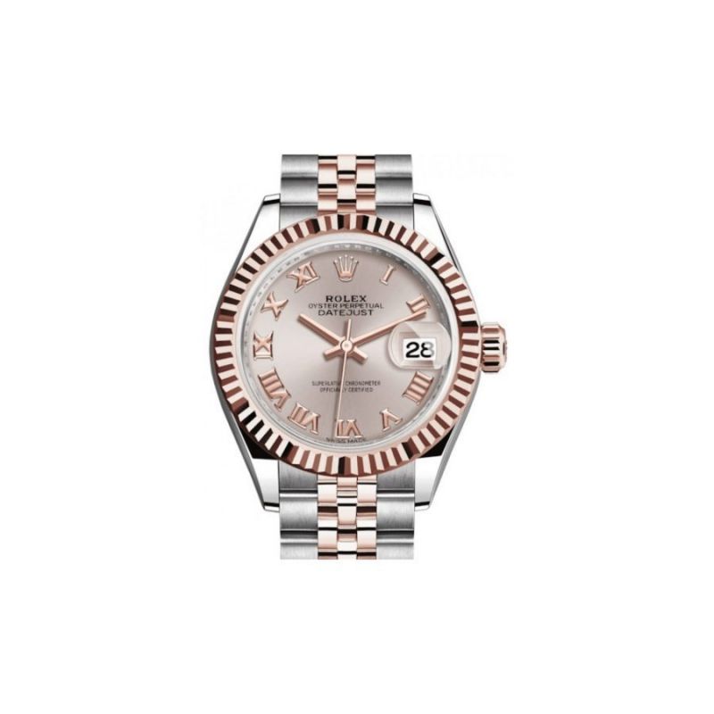 Rolex Lady-Datejust 28mm Stainless Steel and Everose Gold Sundust 279171