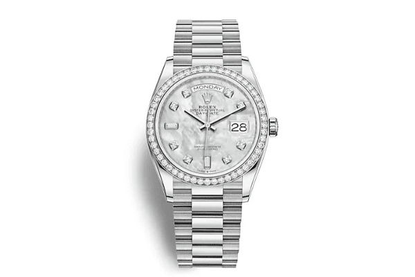 Đồng hồ Rolex nam Day-Date 36mm White Gold 128349rbr-0004