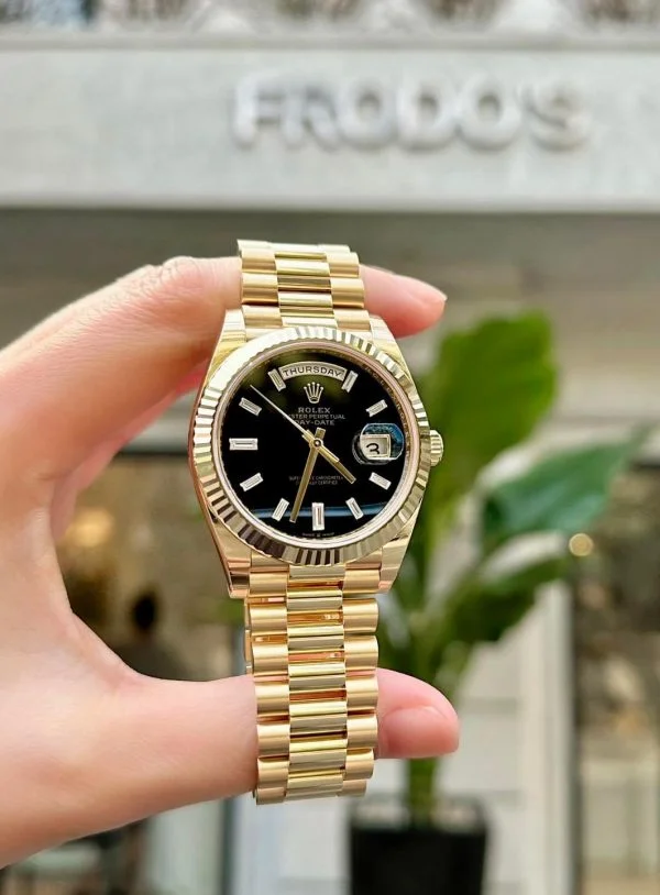 Rolex Day-Date 40mm Yellow Gold Onyx Baguette 228238-0059 New 2023&nbsp;